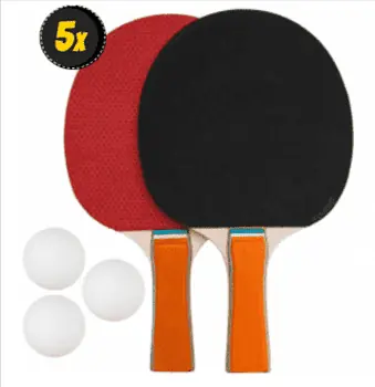 JELEX Topspin 2er Set Tischtennis Schlaeger mit 3 Baellen   SportSpar