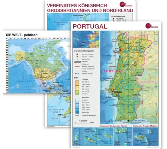 Gratis: versch. Wand und Faltkarten für Europa, Deutschland und der Welt kostenlos bestellen