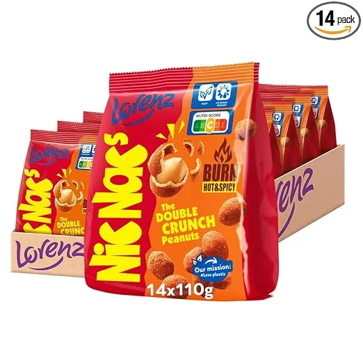LORENZ NicNac’s Burn Hot & Spicy Double Crunch 14er Pack (14x110g) ab 12,49 € inkl. Prime-Versand
