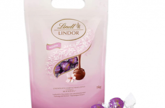 Lindt LINDOR Schokoladen Kugeln Mandel   1 kg Beutel wiederverschliessbar   ca. 80 Schokoladen Kugel