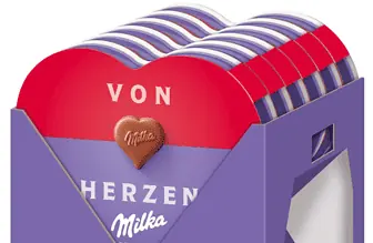 Milka I Love Milka Pralinen 12 x 44g Pralinen aus Nuss Nougat Creme umhuellt von Alpenmilch Schokola