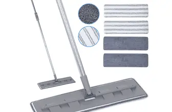 Oyxon Bodenwischer und 4 extra flachem Wischkopf fuer trockenem und feuchtem 42cm breiter Flach Wisc