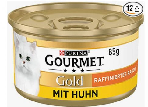 PURINA GOURMET Gold Raffiniertes Ragout Katzenfutter nass mit Huhn 12er Pack 12 x 85g Amazon de Haustier