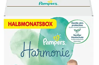 Pampers Baby Windeln Groesse 1 2 5 kg Harmonie 102 Stueck HALBMONATSBOX Sanfter Hautschutz Und Pfl