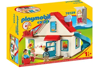 Playmobil 1.2.3 70129 Einfamilienhaus Mit funktionsfähiger Klingel und Soundeffekt Ab 18 Monaten