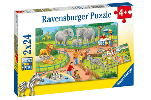 Ravensburger Kinderpuzzle 07813 Ein Tag Im Zoo Puzzle Fuer Kinder Ab 4 Jahren Mit 2X24 Teilen A 1