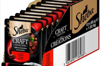 Sheba Craft Collection – Edles Nassfutter für Katzen – Saftige Stückchen mit Rindfleisch und Sauce – Portionsbeutel à g Amazon de Haustier