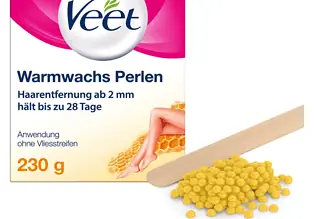 Veet Warmwachsperlen mit Bienenwachs fuer elektrische Wachsgeraete oder im Wasserbad – Einfache Dosier