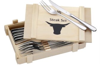 WMF Steakbesteck teilig Steakbesteck Set fuer Personen Steakmesser Steakgabel Cromargan Edel