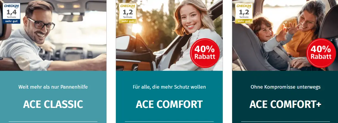 ACE Pannenhilfe ab 56,40 €/Jahr (mit Wunschwerkstatt, Mietwagen und viel mehr)