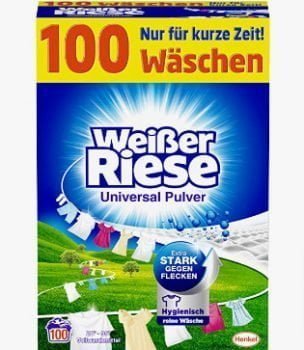 Weisser Riese Universal Pulver umweltfreundliches Waschmittel mit sommerlichem Duft 1er Pack Grosspackung Waschpulver 1 x 100 Waschladungen Amazon de Drogerie Koerperpflege