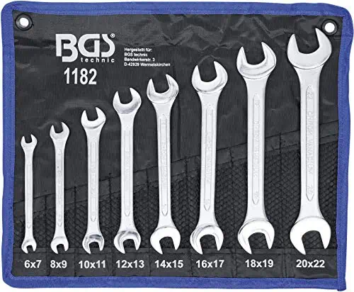 BGS 1182 | Doppel-Maulschlüssel-Satz | 8-tlg. |  CV-Stahl | inkl. Tetron-Rolltasche für 9,89 € Prime