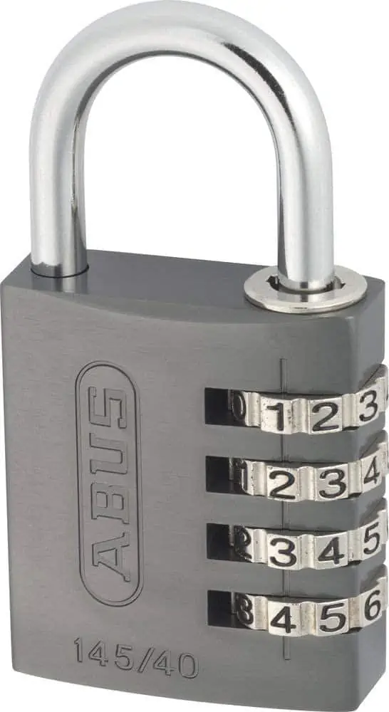 ABUS Zahlenschloss 145/40 Titanium – Vorhängeschloss aus massivem Aluminium Level 4 für 10,42 € [Prime] statt 16,15 €