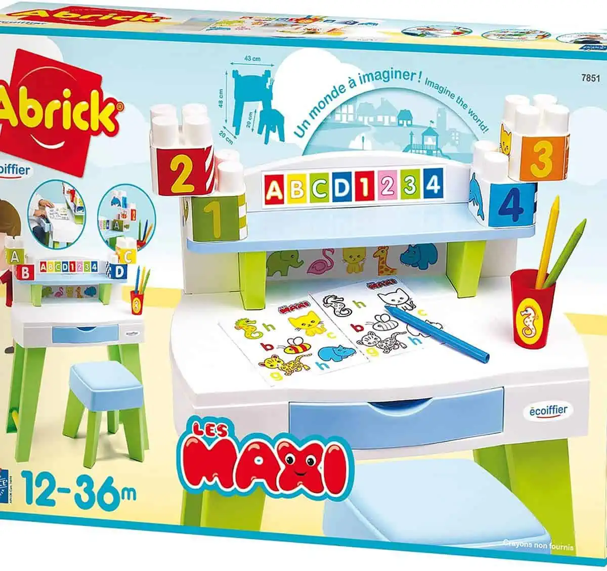 Ecoiffier Maxi Abrick Schreibtisch mit Lernbausteinen für 16,15 € inkl. Versand statt 34,83 €