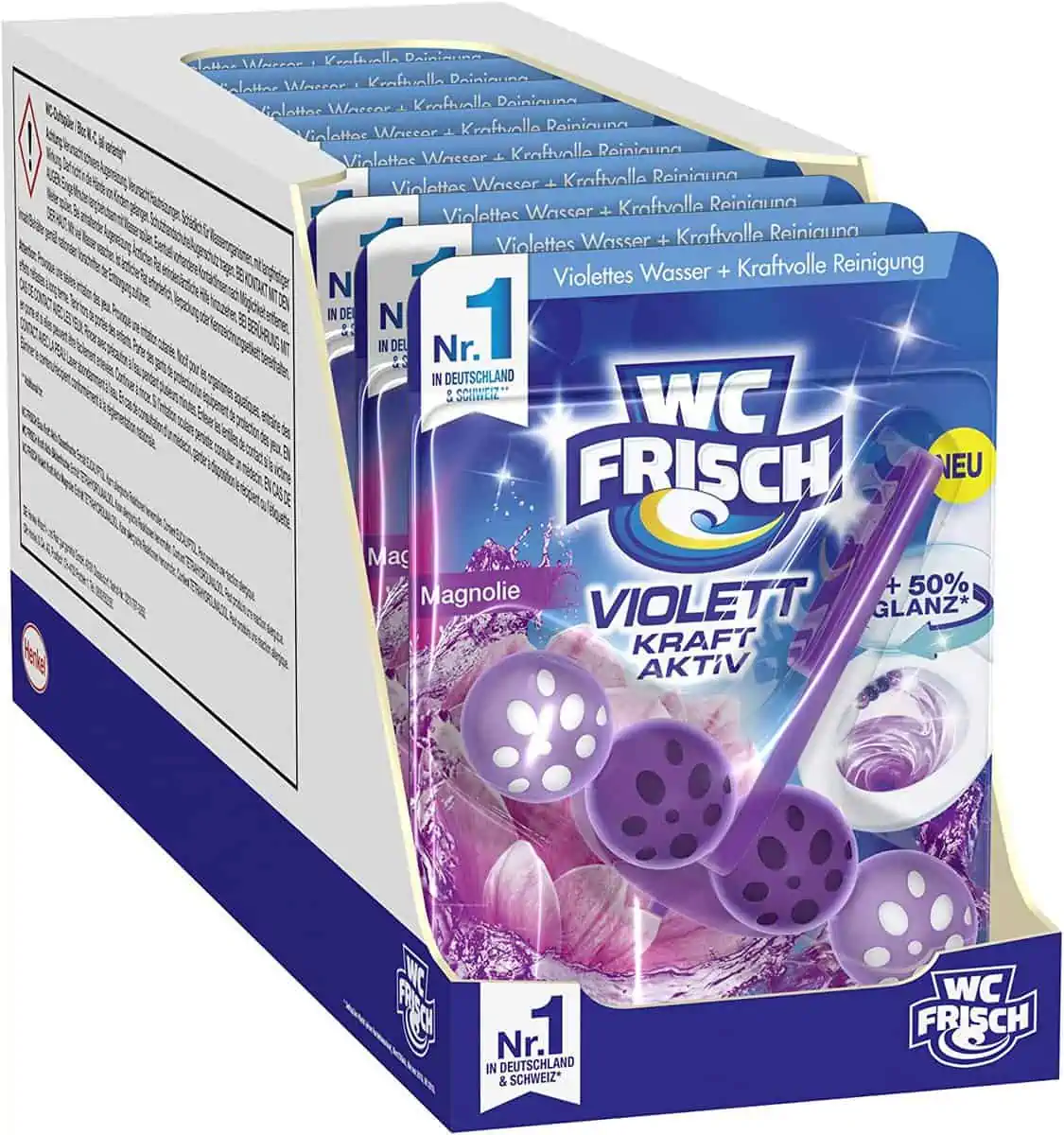 10er-Pack WC FRISCH Kraft Aktiv Violettspüler Magnolie – ab 10,40 € [Prime Spar-Abo/Coupon] statt 19,90 €