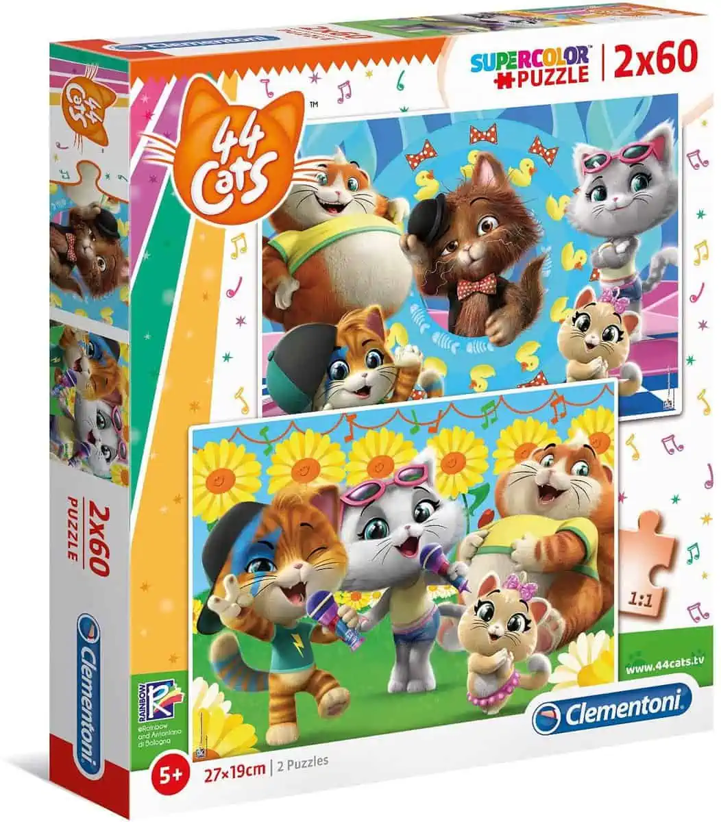 Clementoni Supercolor 44 Cats – Puzzle (2 x 60 Teile) für 5,50 € [Prime/ nur noch 15 Stück] statt 13,34 €