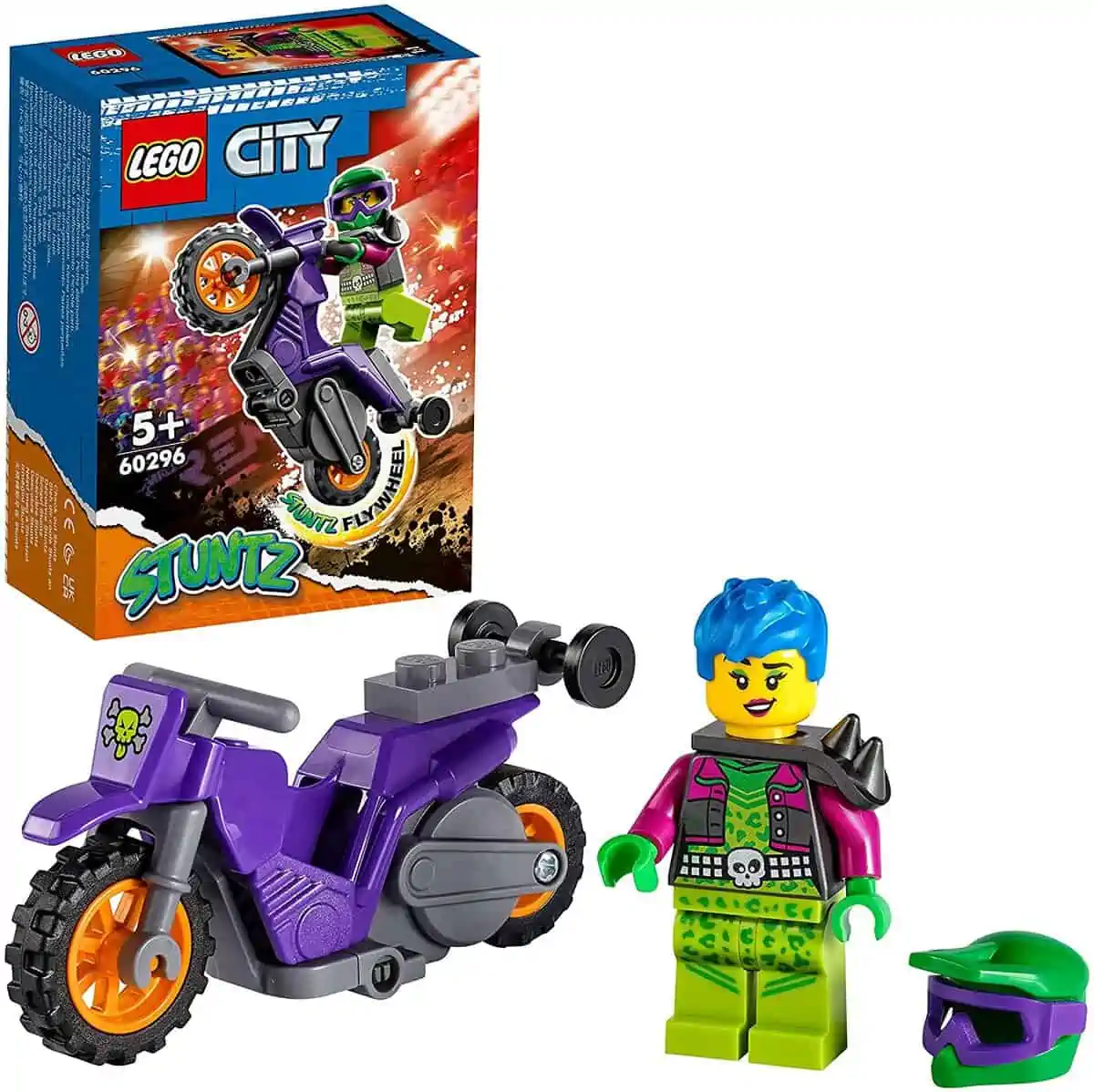 LEGO 60296 City Stuntz Wheelie-Stuntbike Set mit Schwungradantrieb für 4,59 € [Prime] statt 8,46 €