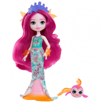 Enchantimals GYJ02 Maura Mermaid Puppe Glide Tierfreundin Figur Puppe 152 cm mit abnehmbarem