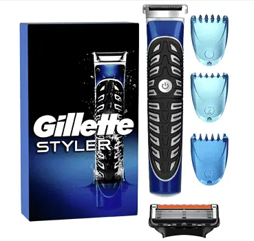 Gillette 4in1 Praezisions Styler mit Barttrimmer Rasierer Rasierklinge 3 Kammaufsaetze Vatertag