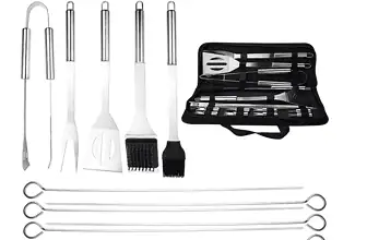 Grillbesteck 20pcs Grillbesteck Set Grill Set Grillbesteck im Koffer Grillzange Grillset für Männer