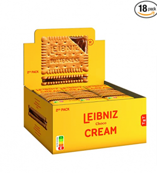 LEIBNIZ Cream Choco Thekenaufsteller 2 Butterkekse mit Schoko Cremefüllung 18 x 38 g   Amazon.