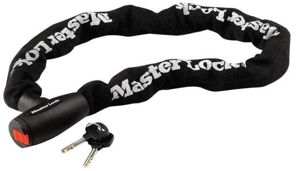 Master Lock 8291EURDPS Kettenschloss Motorrad Schlüssel 1 m Kette Motorcycle Chain Lock Key 1 m Chain Ideal für Motorrad Amazon de Auto Motorrad