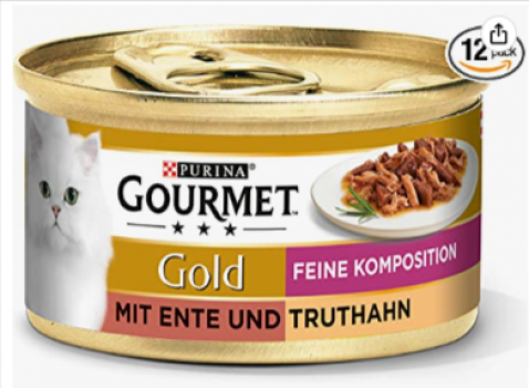 PURINA GOURMET Gold Feine Komposition Katzenfutter nass mit Ente und Truthahn 12er Pack 12 x 85g Amazon de Haustier