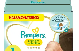 Pampers Baby Windeln Grösse 1 2 5kg Premium Protection Newborn 96 Stück HALBMONATSBOX bester Ko 1