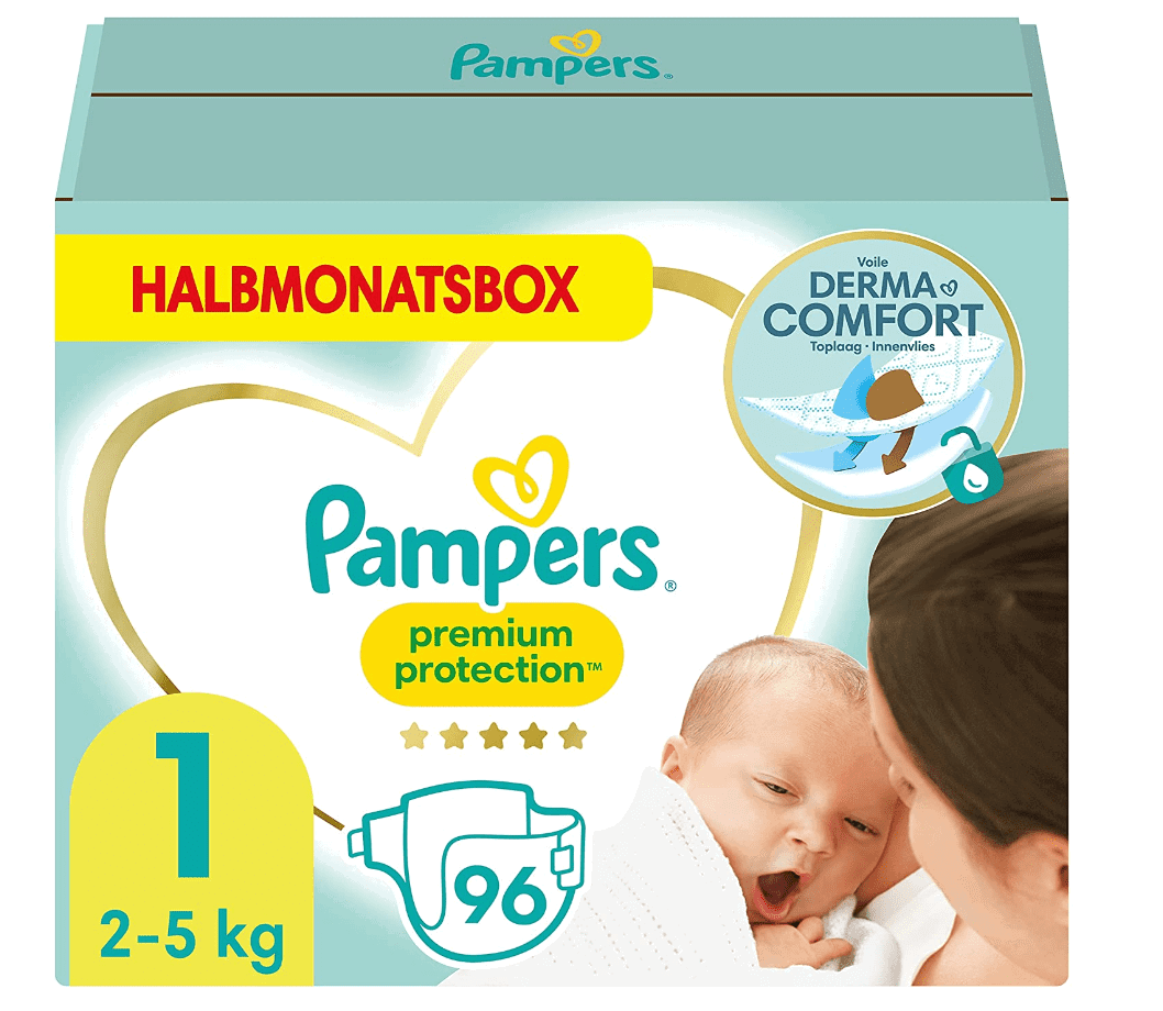 Pampers Baby Windeln Grösse 1 2 5Kg Premium Protection Newborn 96 Stück Halbmonatsbox Bester Ko 1