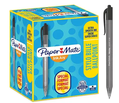 Paper Mate S0977430 InkJoy 100 RT Kugelschreiber mit einziehbarer mittlere Spitze 1 mm 100er Pack