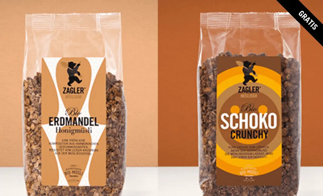 Gratis: 2 Zagler Müsli Proben kostenlos