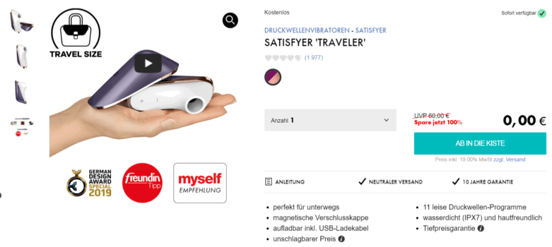 Satisfyer Traveler Druckwellenvibrator