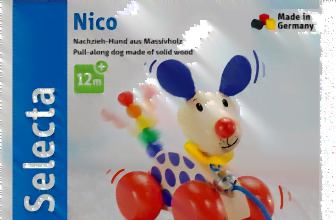 Selecta 62026 Nico Nachzieh Hund Schiebe und Nachziehspielzeug aus Holz 12 cm  Amazon.de  Spielze