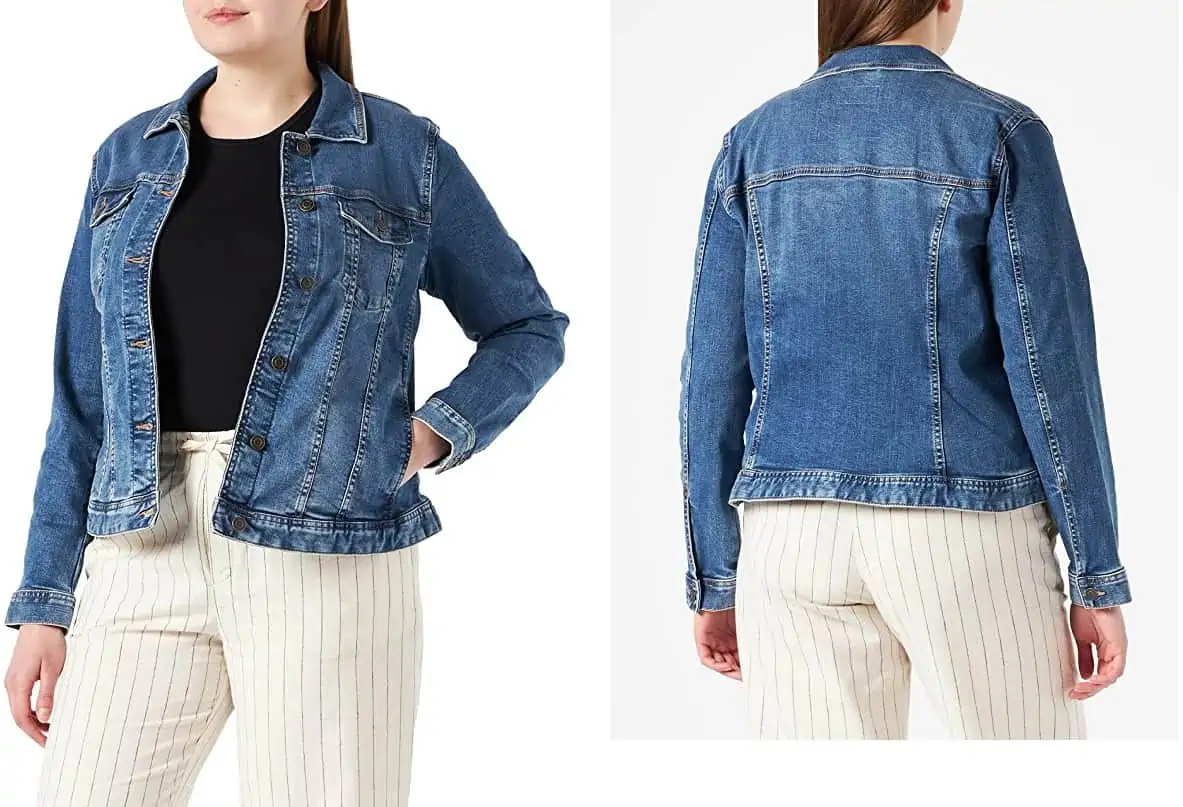 Tom Tailor Plus My True Me Damen Jeansjacke in blue denim (Gr. 44 – 54) für 28,49 € [Prime] statt 44,95 €