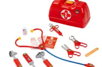 Theo Klein Arztkoffer Mit Stethoskop Thermometer Spritze und vielem mehr Robuster Koffer mit praktischem Tragegriff Spielzeug fuer Kinder ab Jahren Amazon de Spielzeug