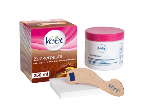 Veet Sugaring Zuckerpaste mit Arganöl zur Haarentfernung für spürbar glatte Haut für bis zu 4 Wochen