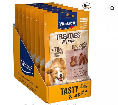 Vitakraft Hundesnack Treaties Minis Leberwurst 8x 48g   Amazon.de  Haustier