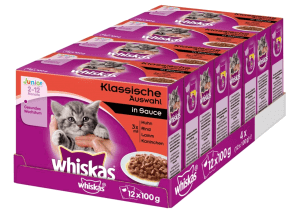 Whiskas Katzenfutter Junior – Klassische Auswahl In Sauce – Ausgewogenes Feuchtfutter Für Heranwachs