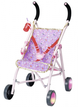 Zapf Creation 829950 BABY born Happy Birthday Deluxe Buggy zusammenklappbarer Puppenwagen mit Gurt