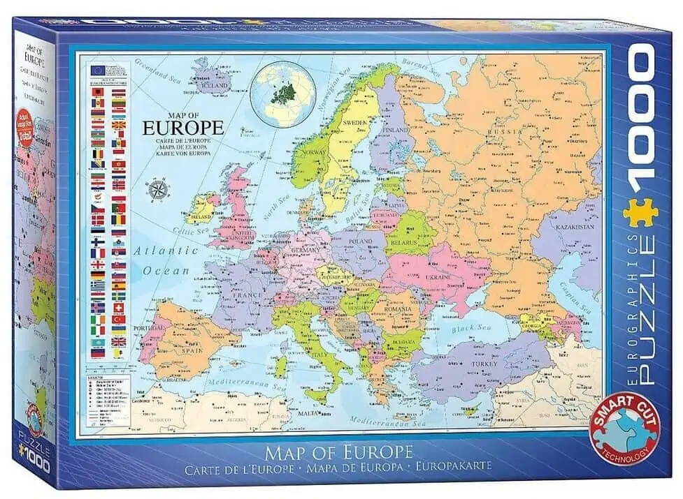 Eurographics 6000-0789 – Karte von Europa, 1000 Teile, Puzzle für 6,55 € [Thalia KultClub] statt 11,88 €