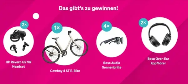 Telekom Connect Gewinnspiel (Hauptgewinn E-Bike von Cowboy)