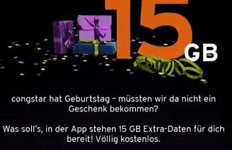 15 GB gratis bei Congstar in der App mydealz