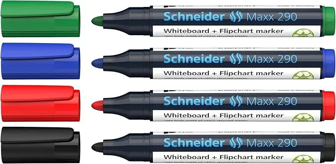 4Er-Pack Schneider Whiteboard Marker 290