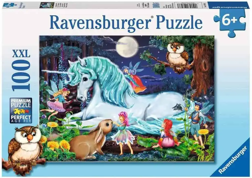 Ravensburger Kinderpuzzle – Im Zauberwald/Einhorn-Puzzle für 6,99 € [Prime] statt 9,98 €