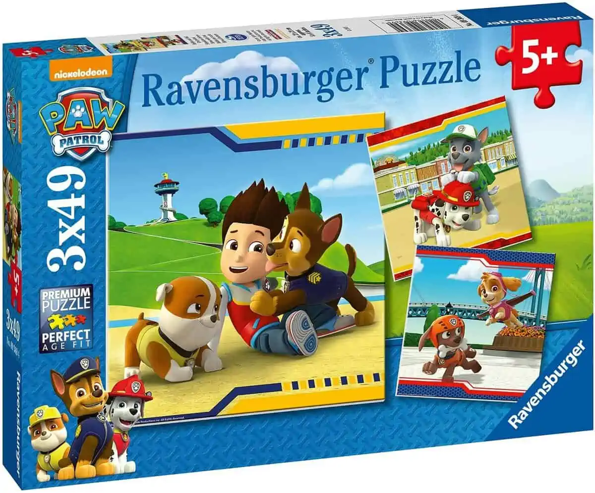 Ravensburger Kinderpuzzle -Paw Patrol: Helden mit Fell (3×49 Teile) für 5,00 € [Prime] statt 7,99 €
