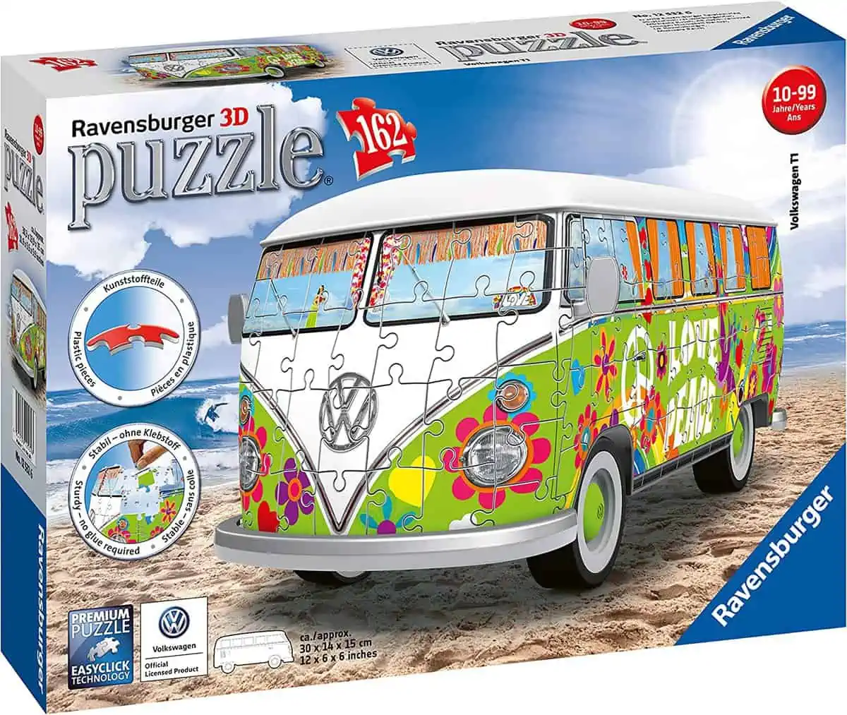 Ravensburger  3D-Puzzle „Volkswagen T1 Hippie Style“ (162 Teile) für 20,94 € inkl. Versand statt 30,31 €