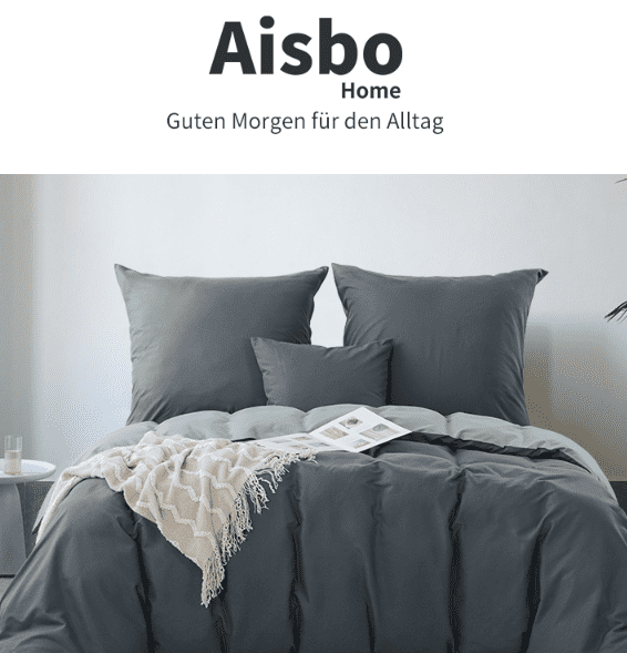 Aisbo Bettwaesche 135X200 2Teilig Set Bettbezug 135X200Cm Mikrofaser Mit Kissenbezug Anthrazit Und Grau Wendebettwaesche 2Tlg Mit Reissverschluss Buegelfrei Und Weich Amazon De Kueche Haushalt Wohnen 1