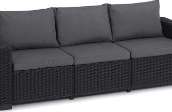 Allibert by Keter Gartenlounge Sofa California 3 Sitzer graphit  cool grey inkl. Sitz und Rueckenk