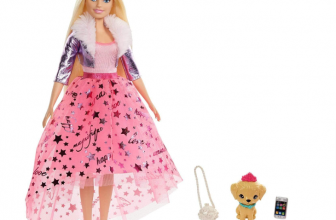 Barbie GML76 Prinzessinnen Abenteuer Puppe mit Mode ca. 30 cm blond Barbie Puppe mit Huendchen