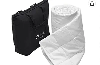 CURA Pearl Classic Gewichtsdecke 135x200 7kg Anti Stress Therapiedecke Schwere Decke fuer tiefen